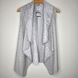 NWT Planet by Lauren G Waterfall Vest One Size Vegan Leather Lagenlook Oversized